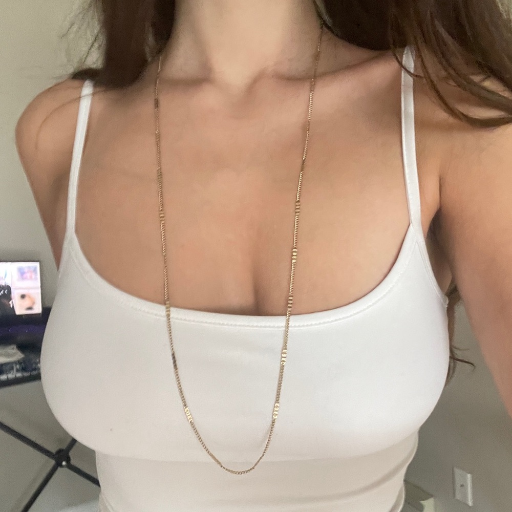 Minimalist Gold Bar Chain Necklace